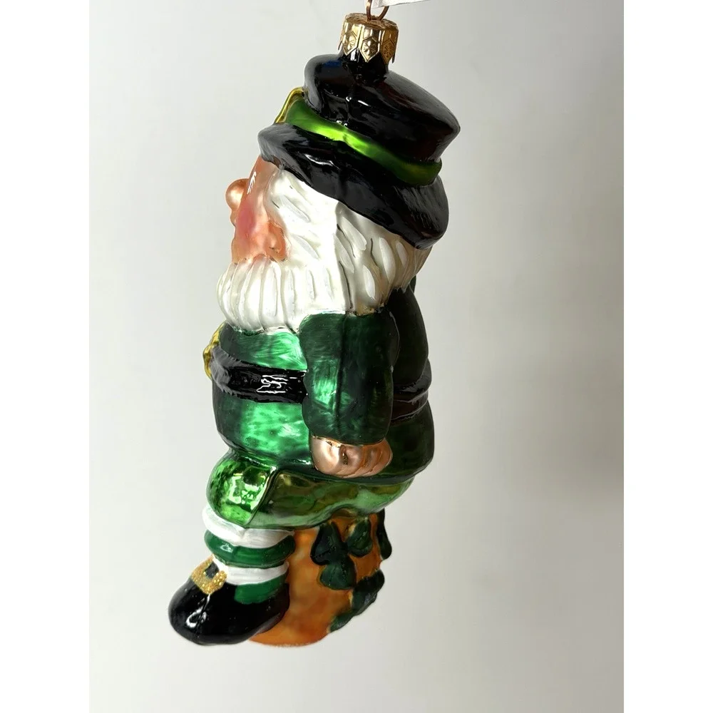Christopher Radko Blarney Dance Leprechaun Glass Ornament Poland Tag 1999 Box